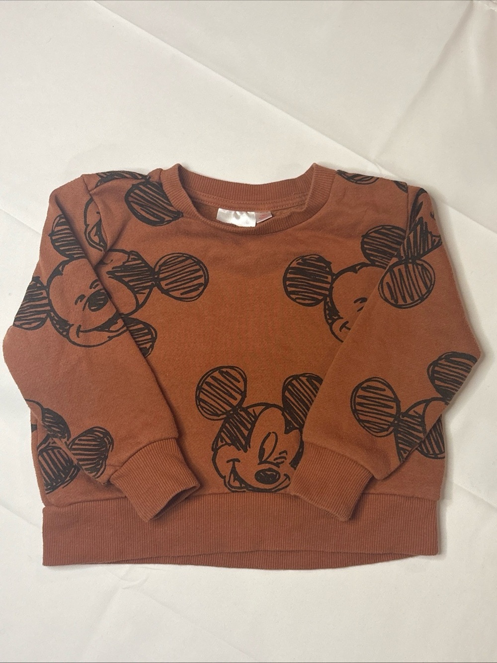 Disney Rust Brown Mickey Mouse Graphic Sweatshirt